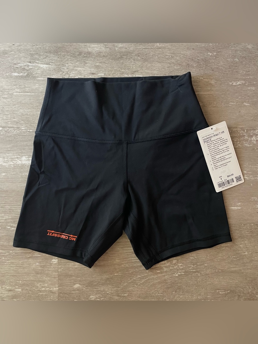 Lululemon Align HR Short 6" Black with logo NEW Womens 8 high rise athlesure